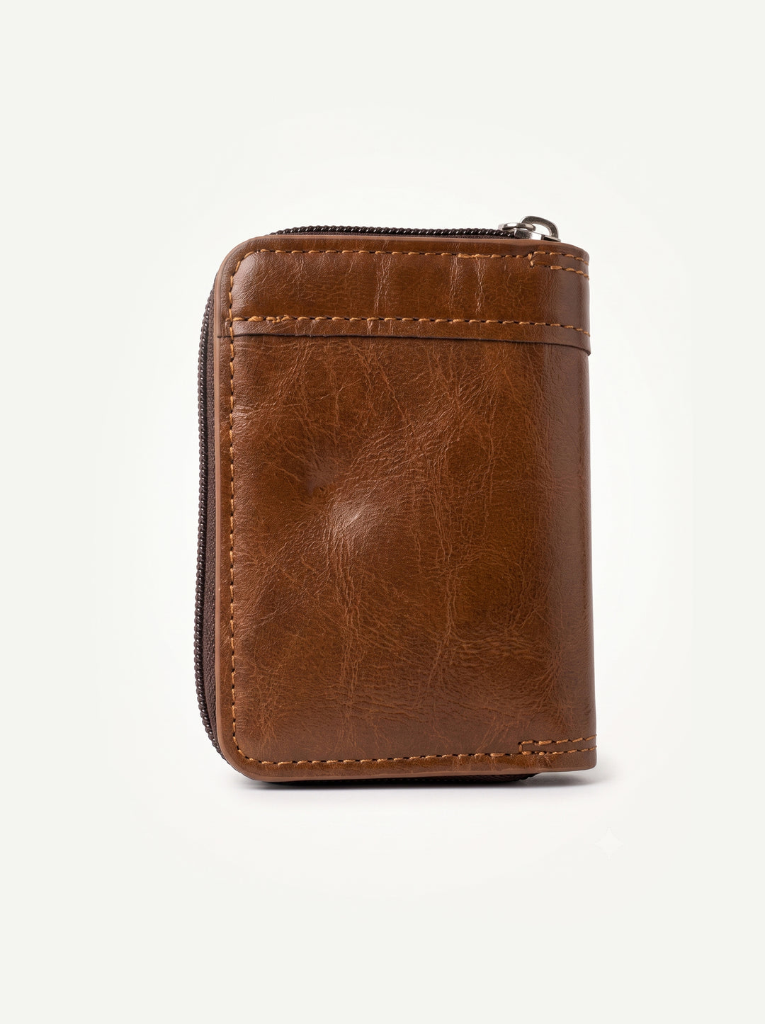 High-Capacity Hybrid Zip & Snap Leather Wallet – Classic Black
