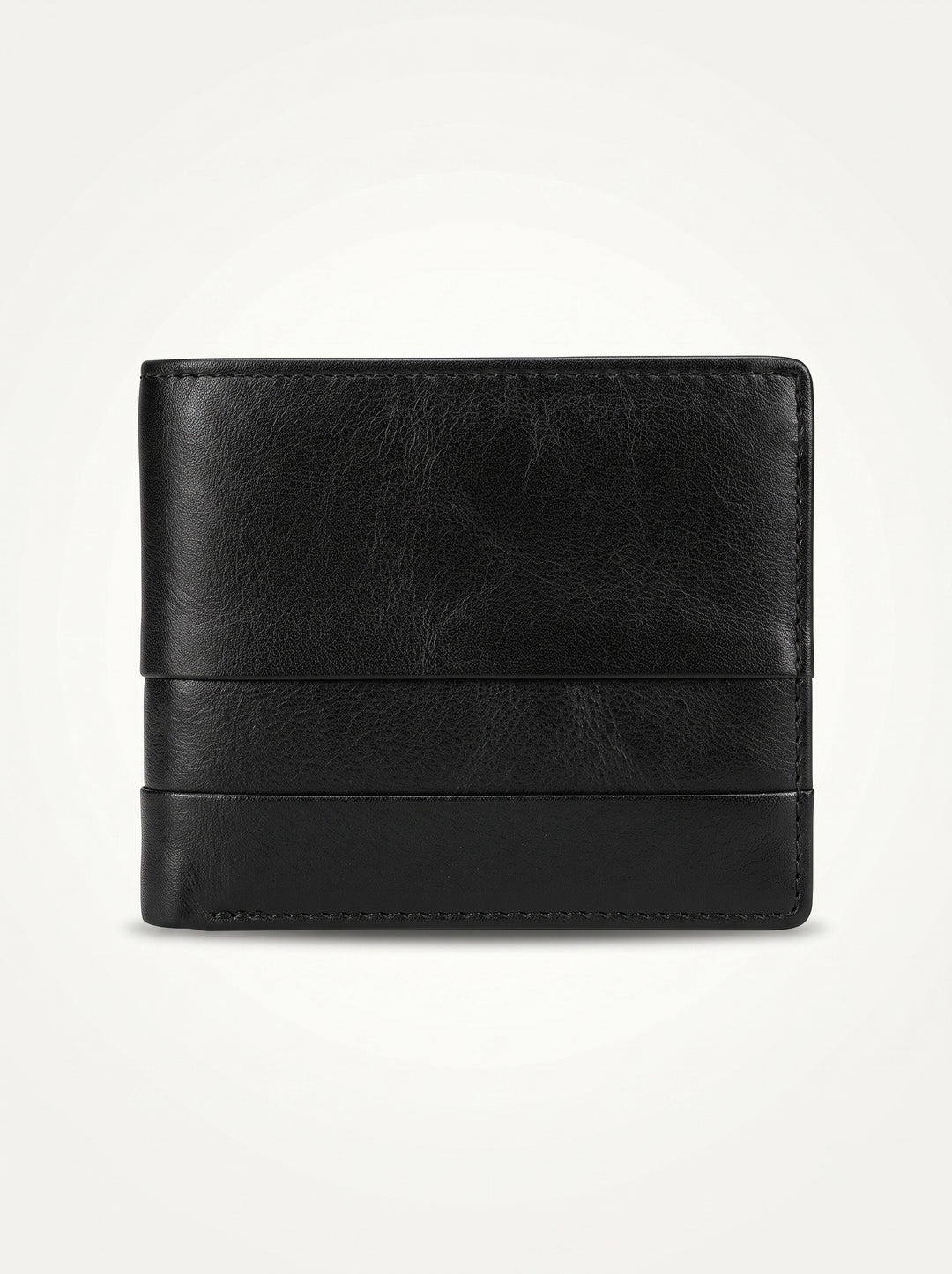 Classic Leather Bi-Fold Wallet with Coin Pouch – Dark Brown