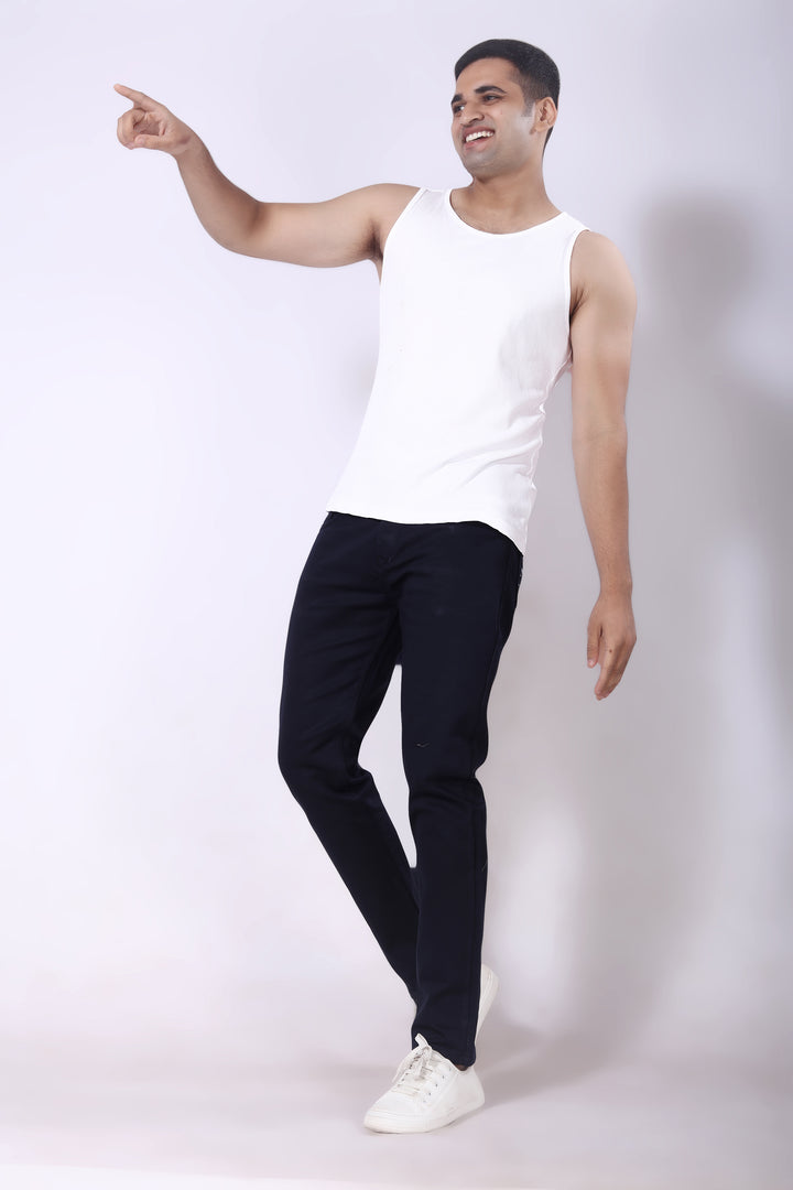 Navy Blue Reactive Jeans Pant