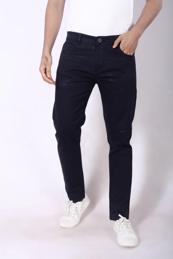 Navy Blue Reactive Jeans Pant