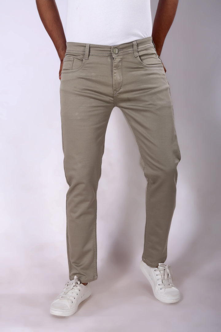 Beige Reactive Jeans Pant