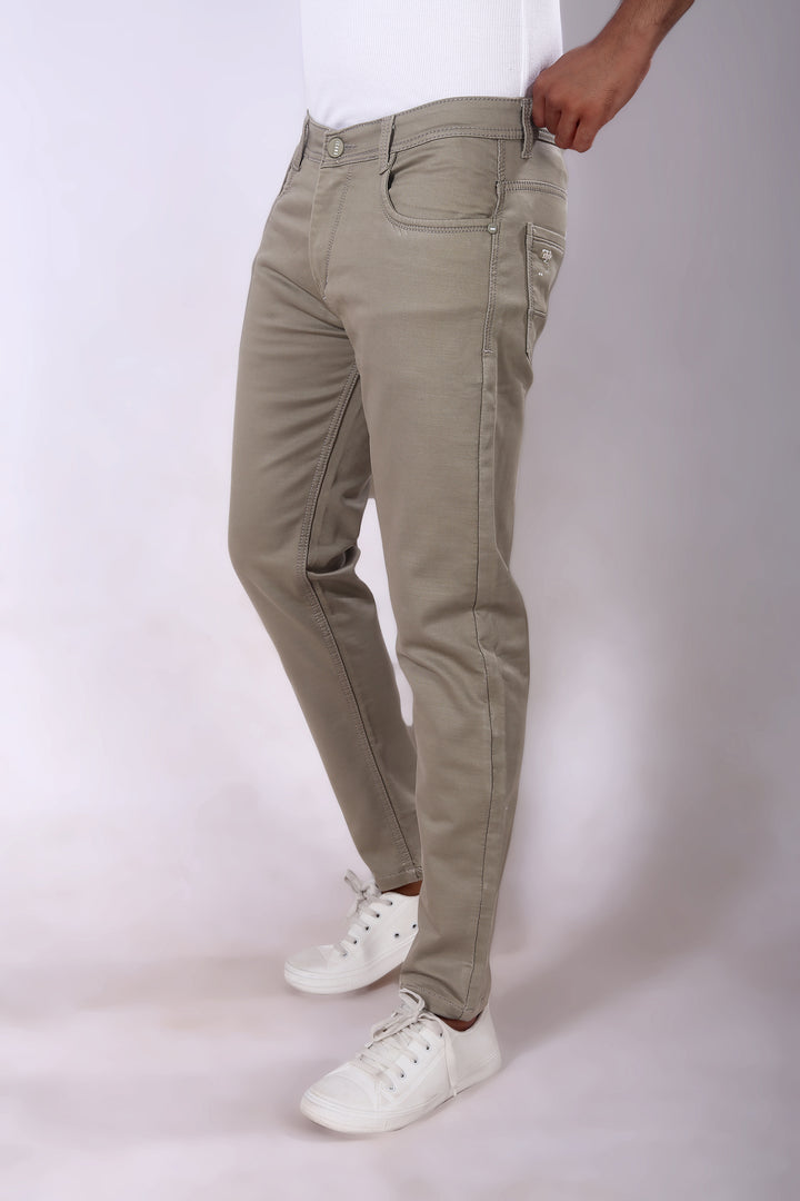 Beige Reactive Jeans Pant