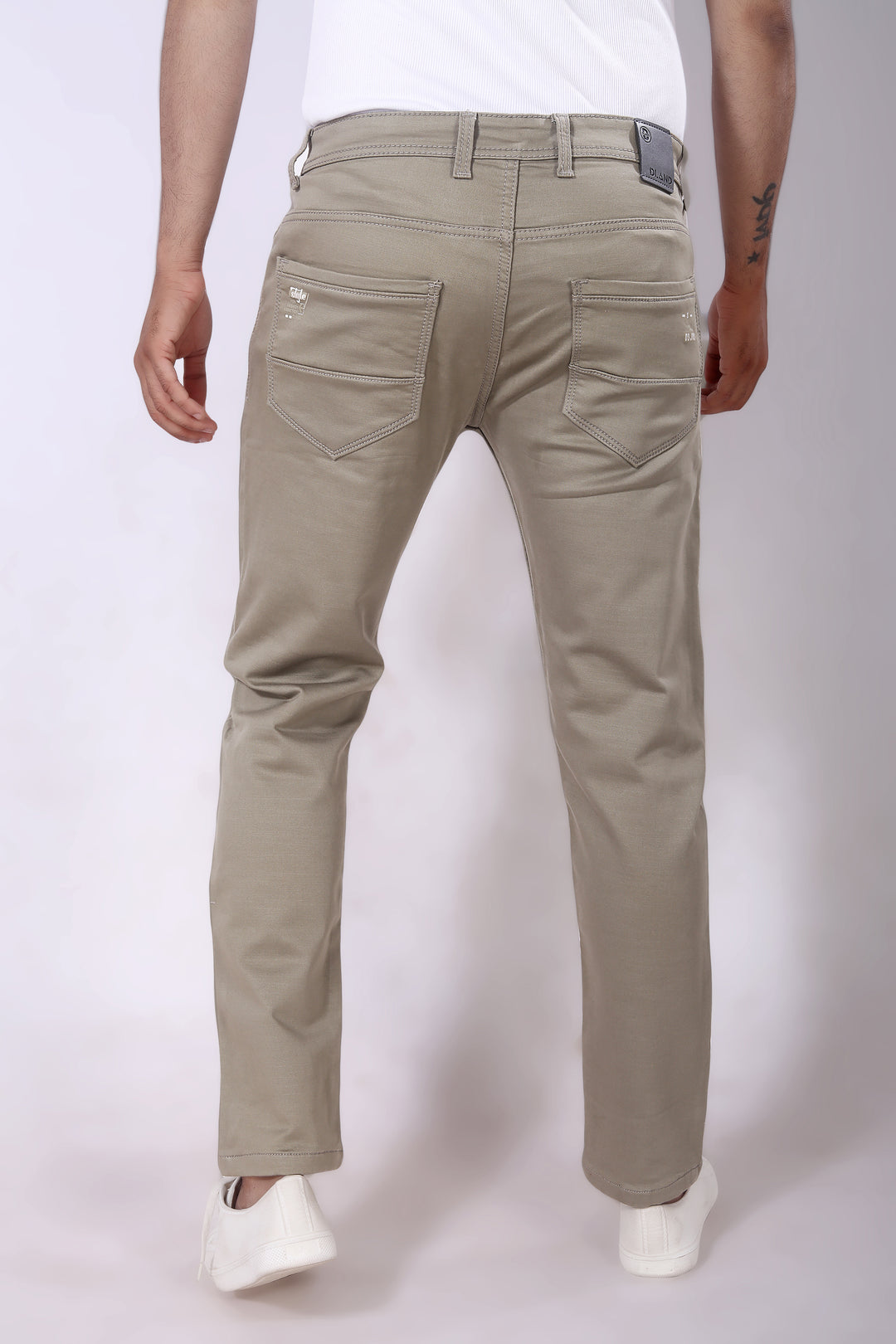 Beige Reactive Jeans Pant