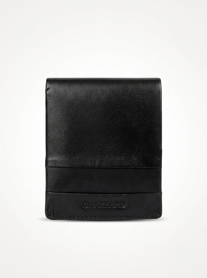 Minimalist 6-Slot Leather Bi-Fold Wallet – Classic Black
