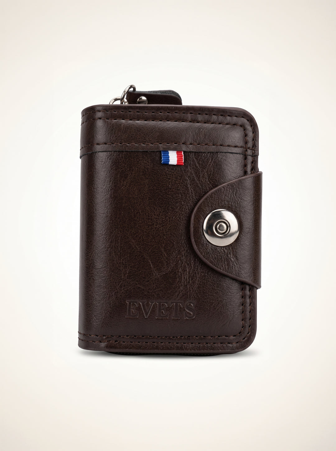 High-Capacity Hybrid Zip & Snap Leather Wallet – Classic Black