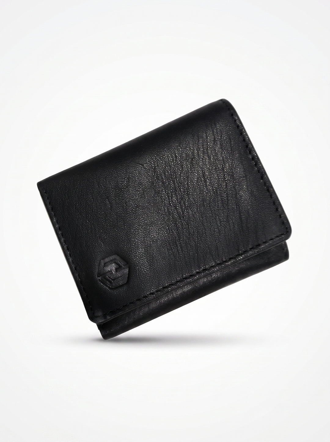 Premium Compact Leather Trifold Wallet – Brown