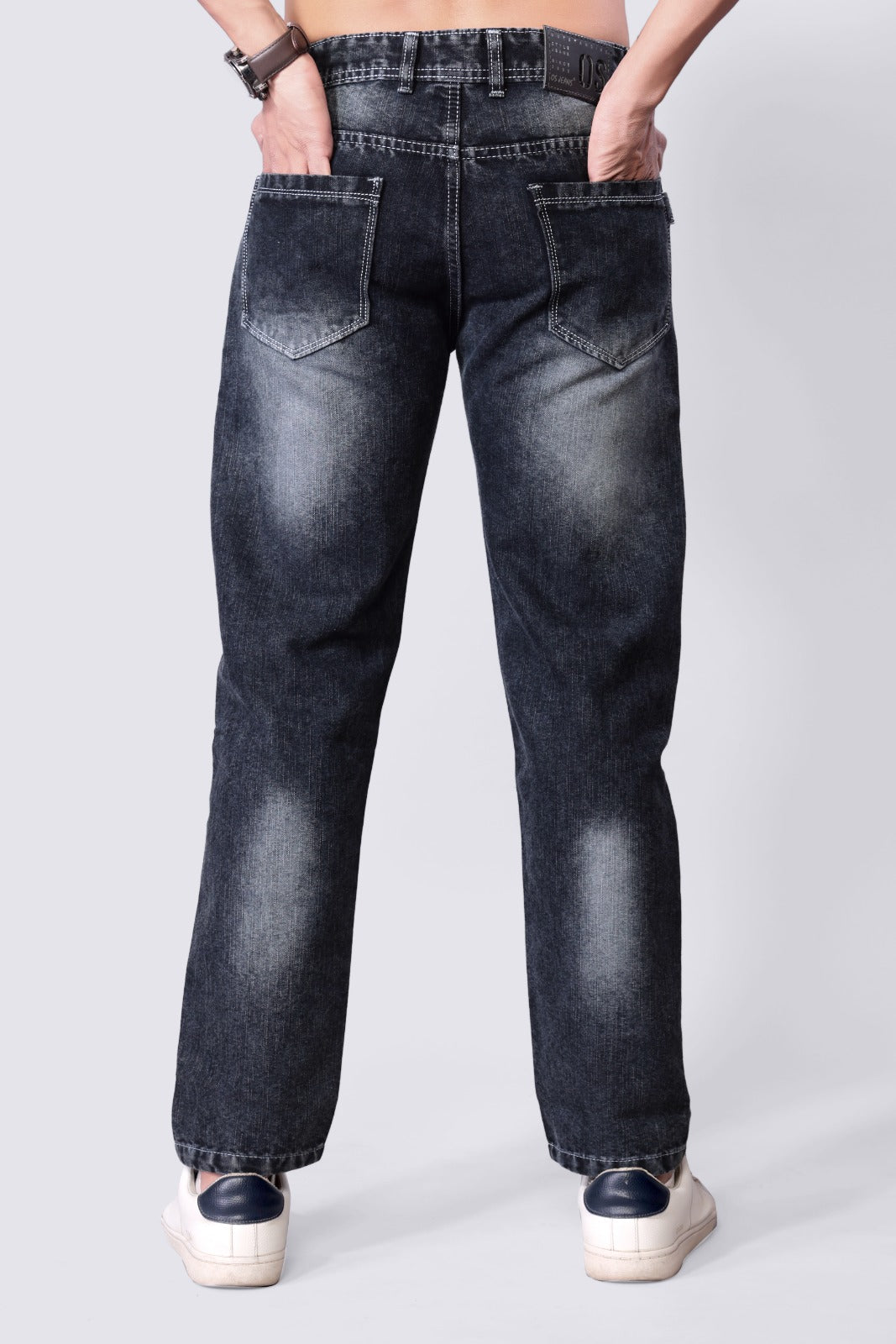 Black Denim Baggy Jeans For Men