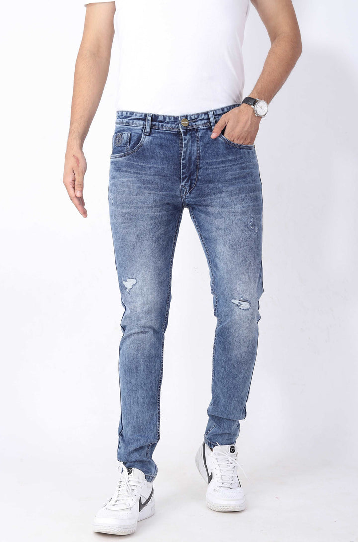 Rex Sea Blue Skinny Jeans For Men