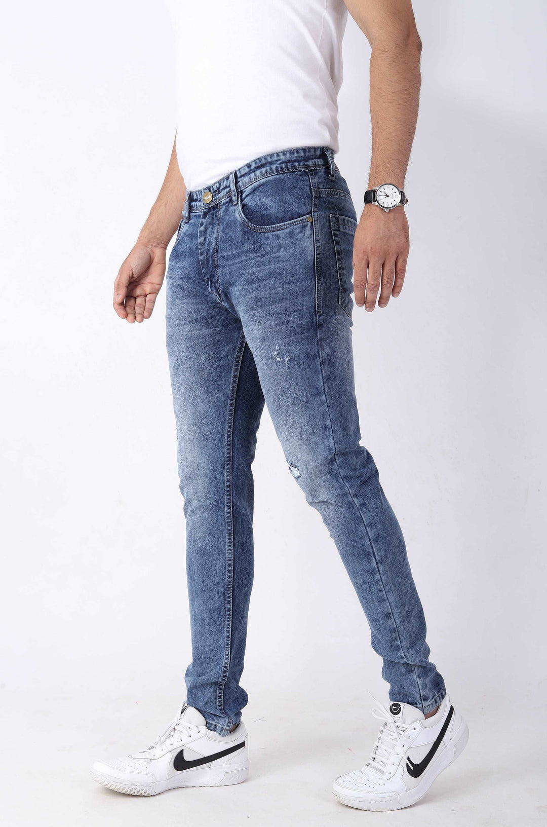 Rex Sea Blue Skinny Jeans For Men