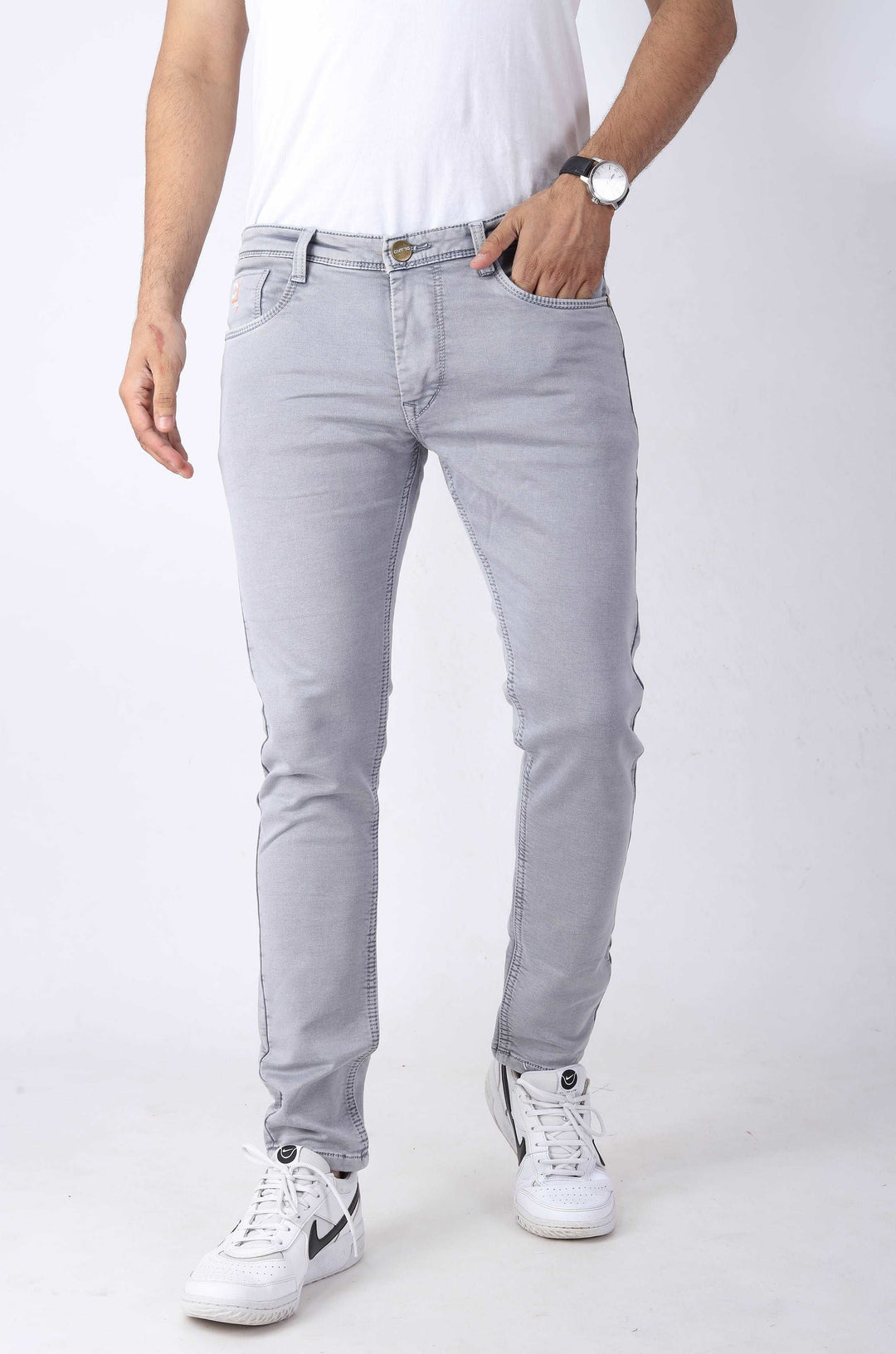 Battle Grey Skinny Jeans For Men