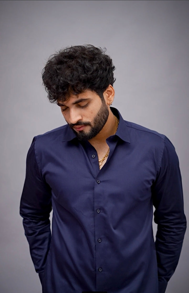 Classic Navy Blue Shirt For Men