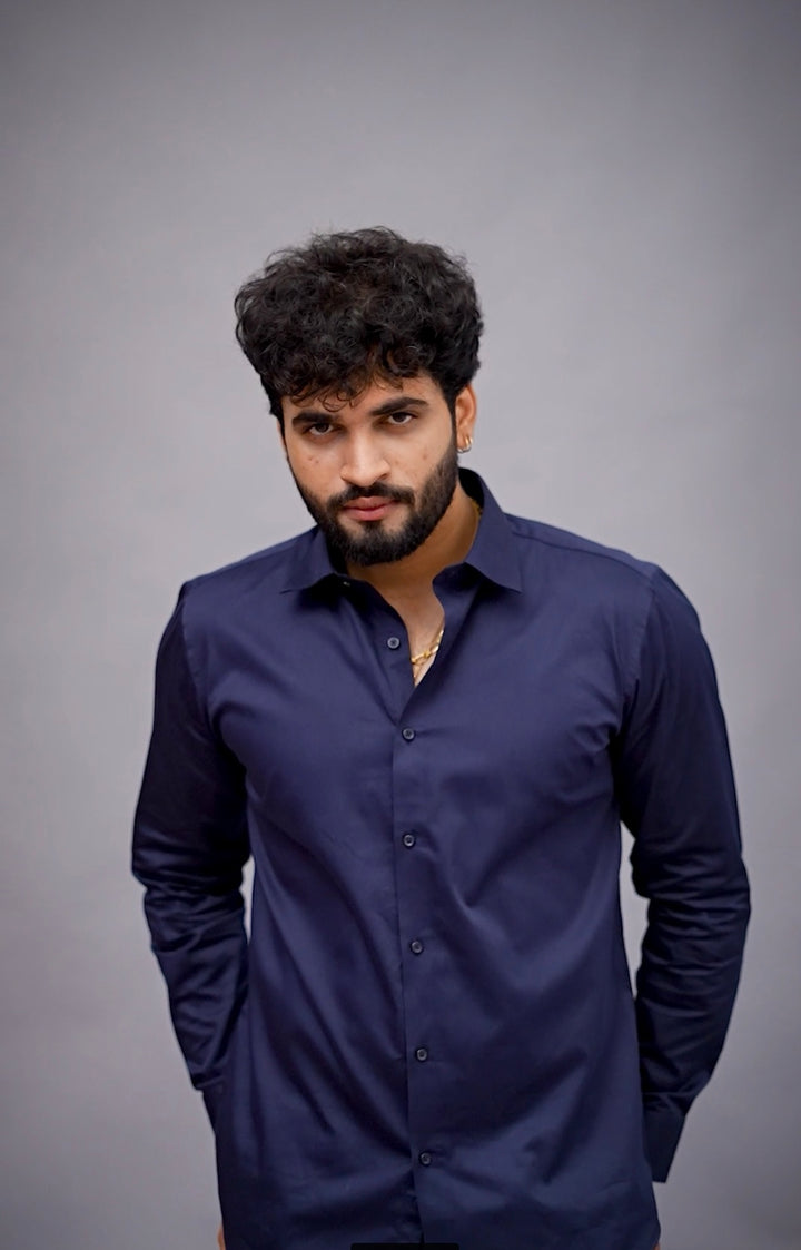 Classic Navy Blue Shirt For Men