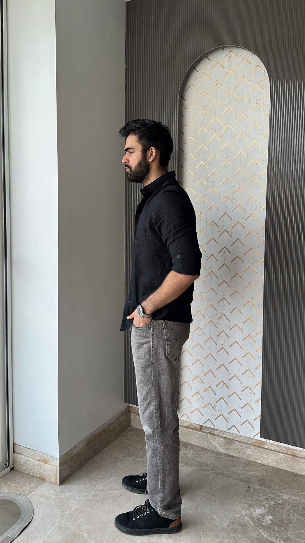 Dusty Brown Tailored Fit Denim Jeans For Men