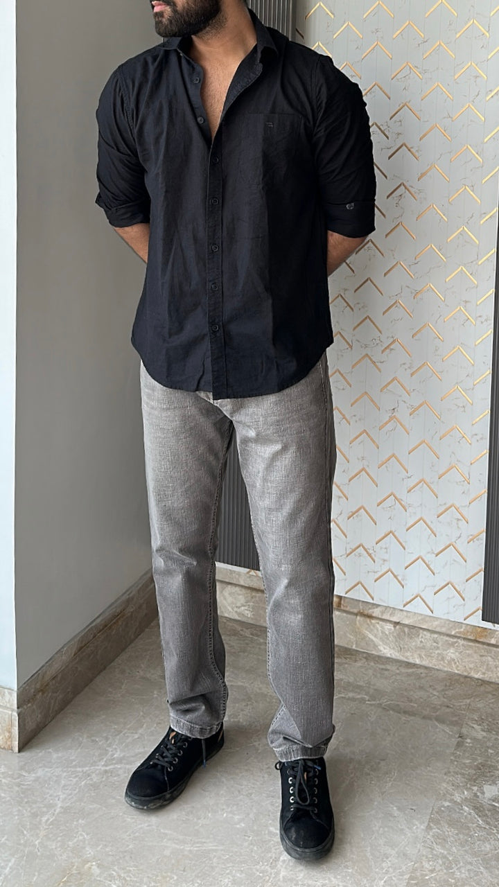 Dusty Brown Tailored Fit Denim Jeans For Men