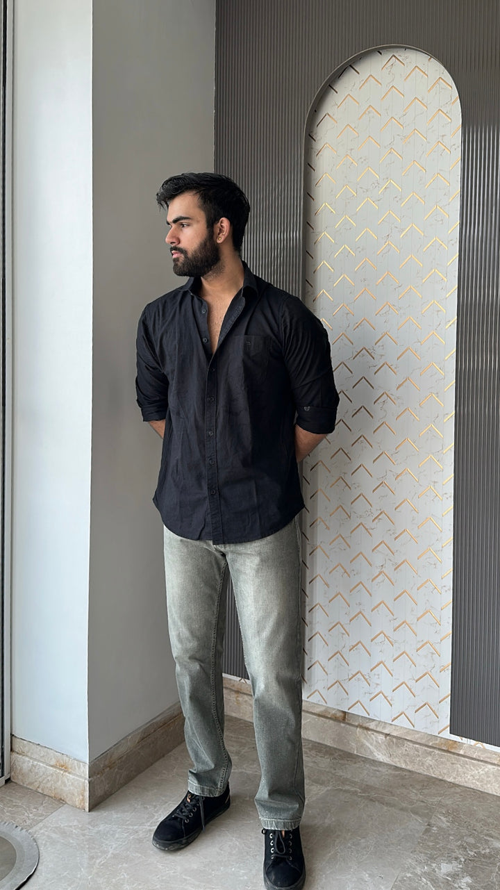 Light Olive Tailored Fit Denim Jeans For Men