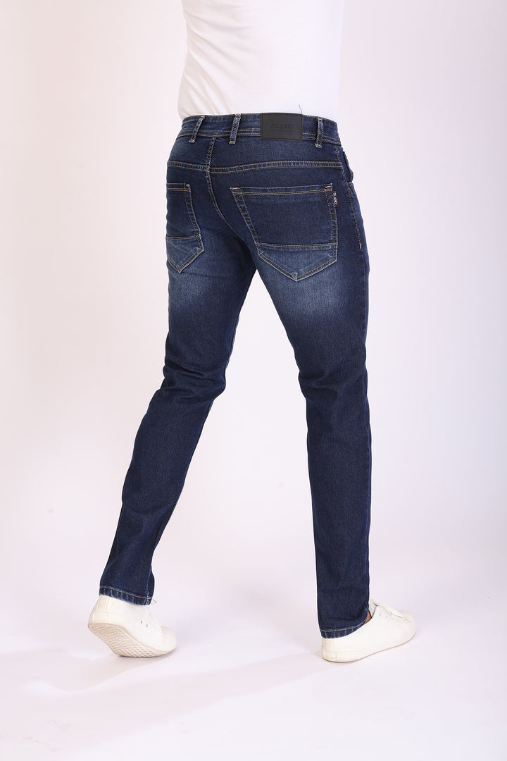 Mid Blue Stretch Slim Fit Denim Jeans For Men