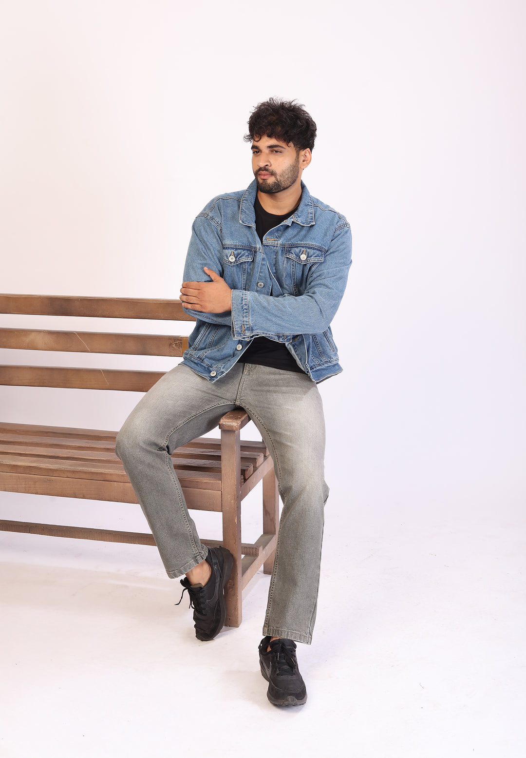 Light Olive Tailored Fit Denim Jeans For Men
