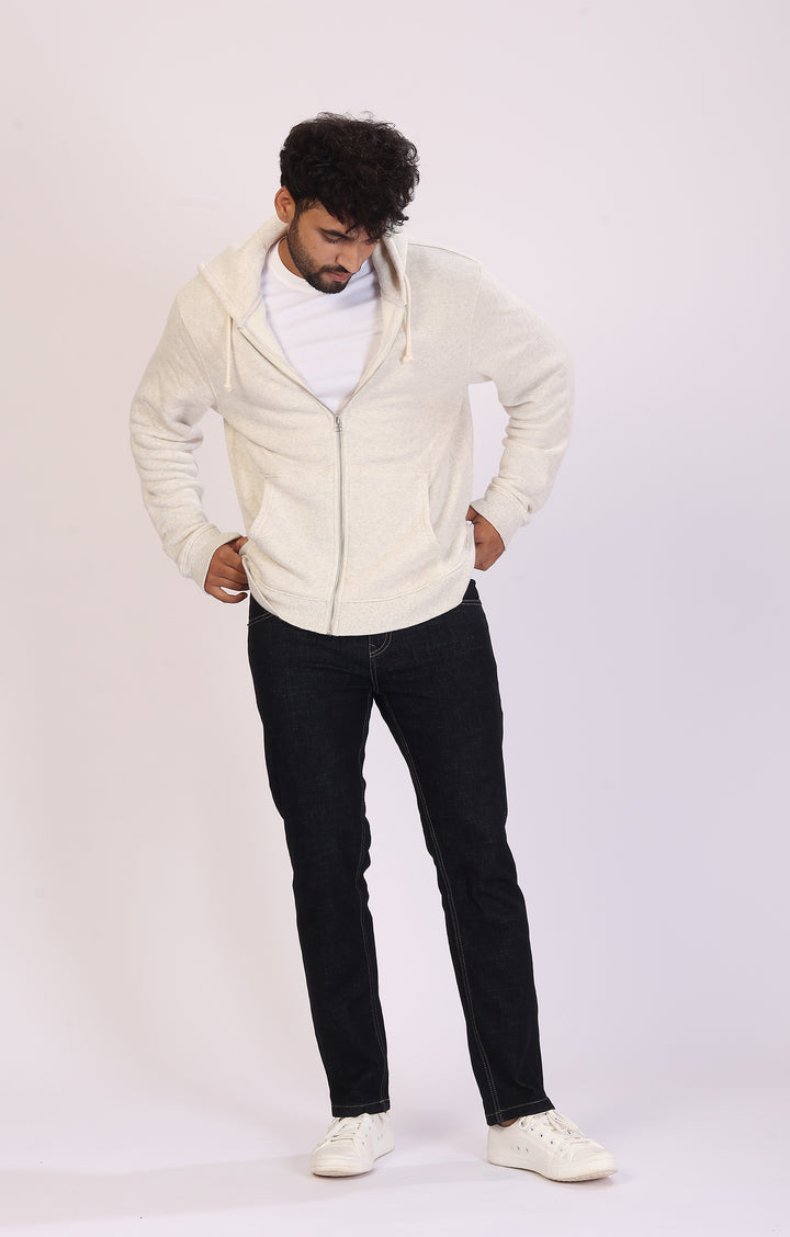 Blue Raw Wash Tailored Fit Denim Jeans For Men