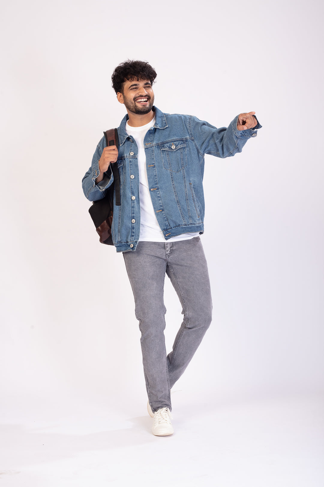 Ash Grey Stretch Slim Fit Denim Jeans For Men