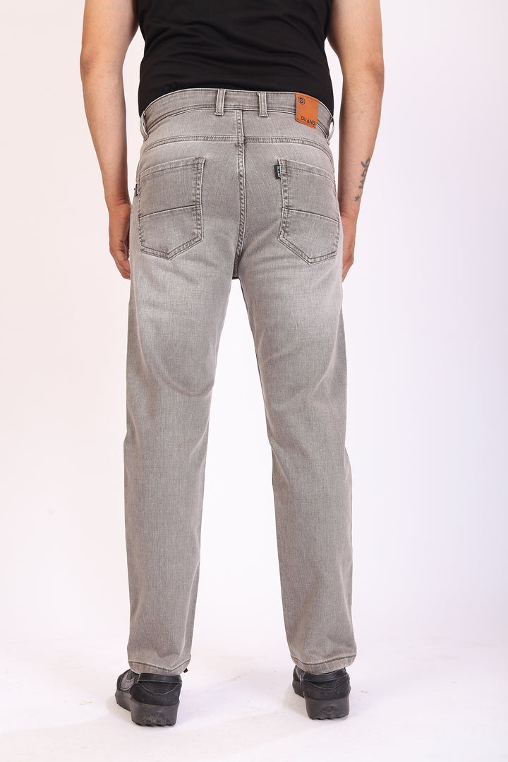 Light Beige Tailored Fit Denim Jeans For Men