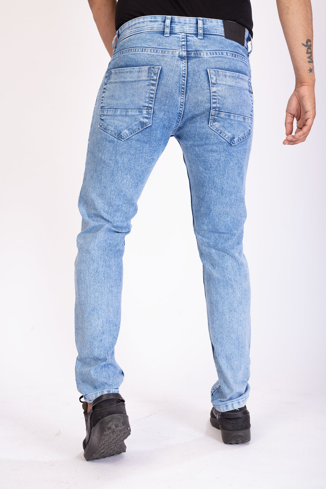 Sky Blue Stretch Slim Fit Denim Jeans For Men