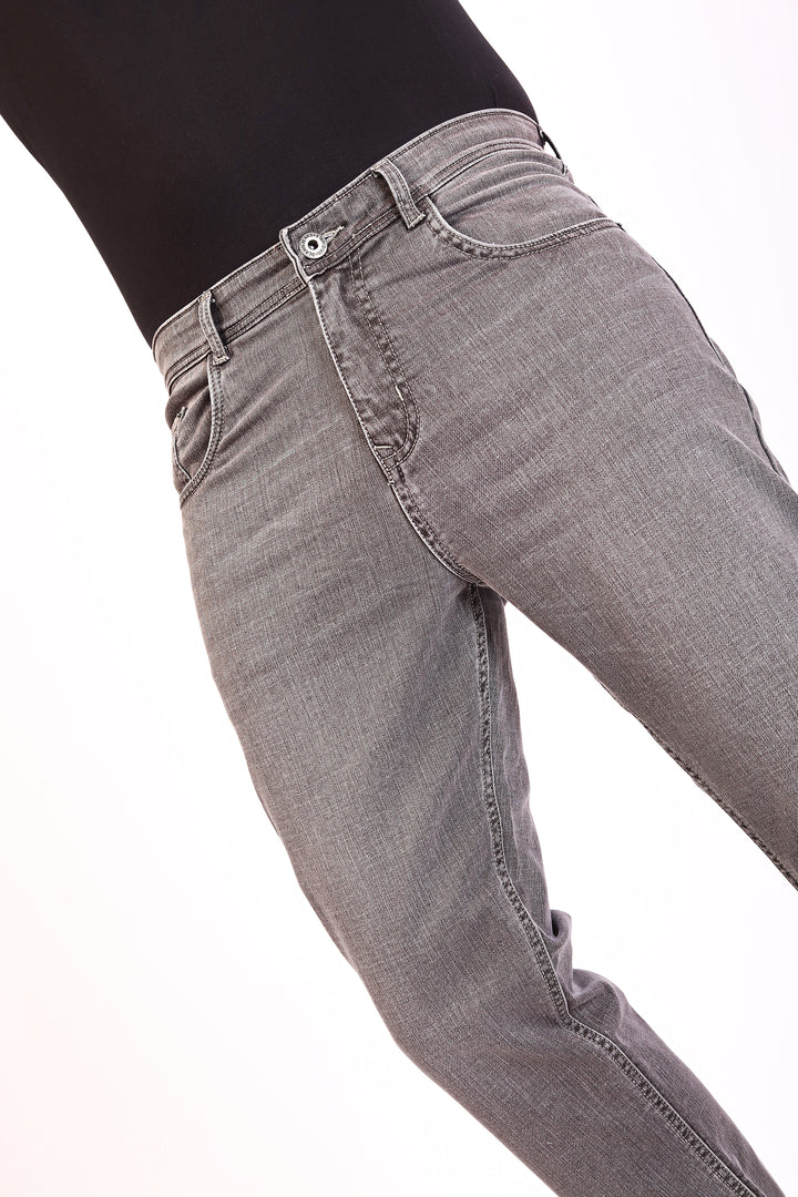 Dusty Brown Tailored Fit Denim Jeans For Men