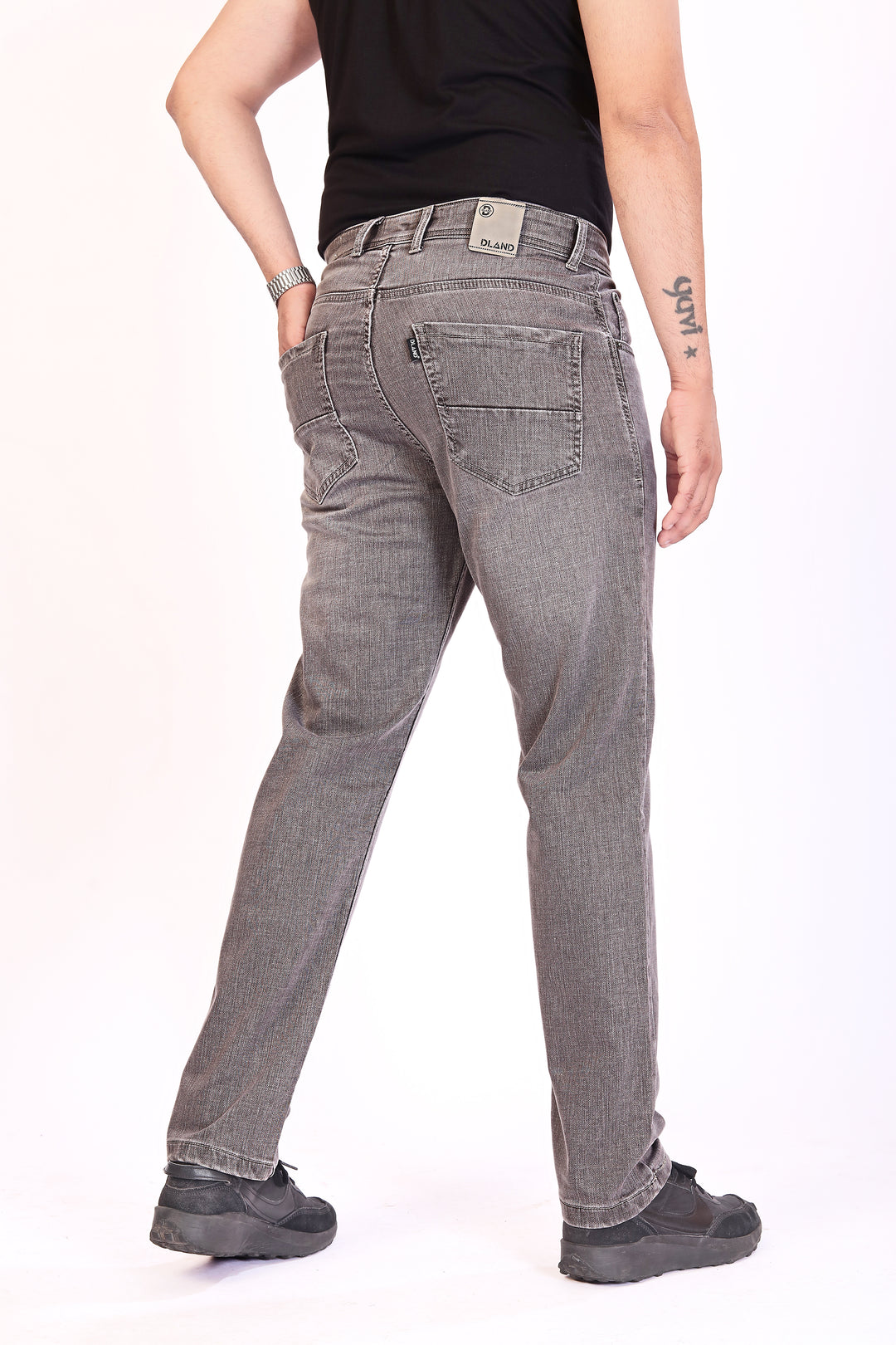 Dusty Brown Tailored Fit Denim Jeans For Men