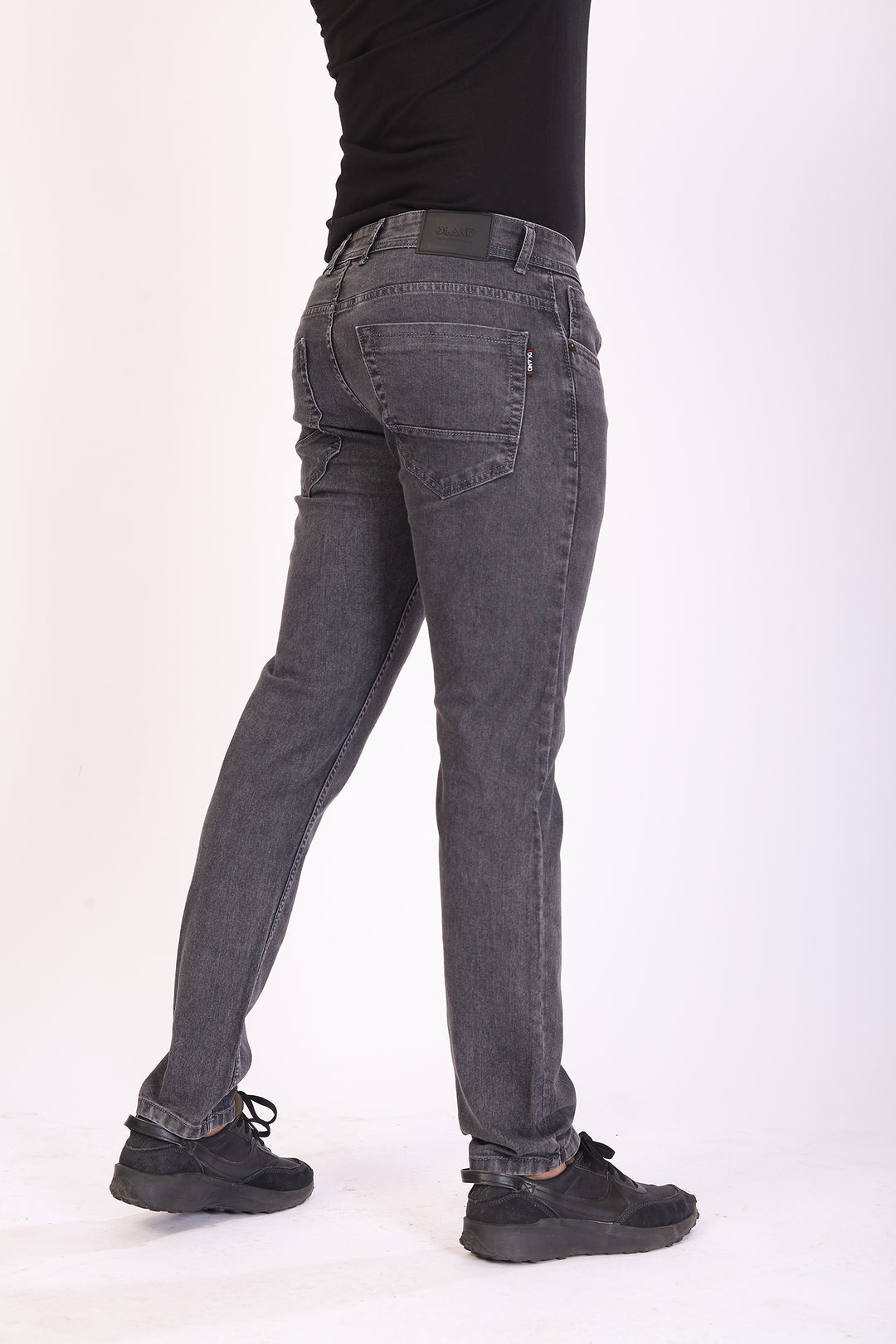 Charcol Grey Stretch Slim Fit Denim Jeans For Men
