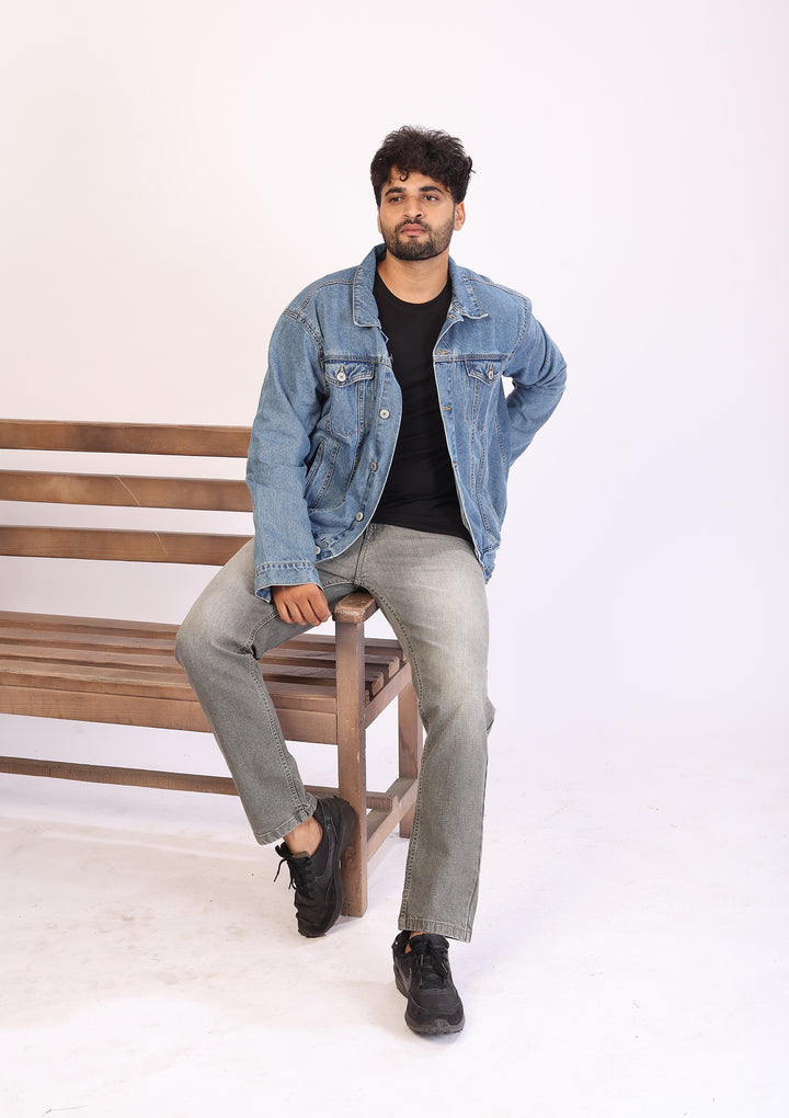 Light Olive Tailored Fit Denim Jeans For Men