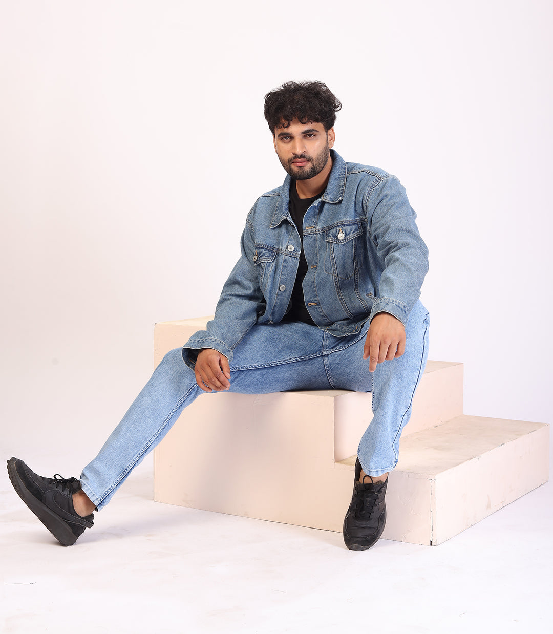 Sky Blue Stretch Slim Fit Denim Jeans For Men