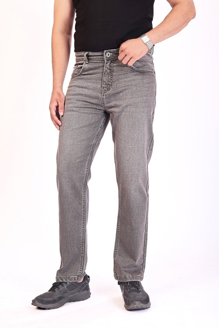 Dusty Brown Tailored Fit Denim Jeans For Men