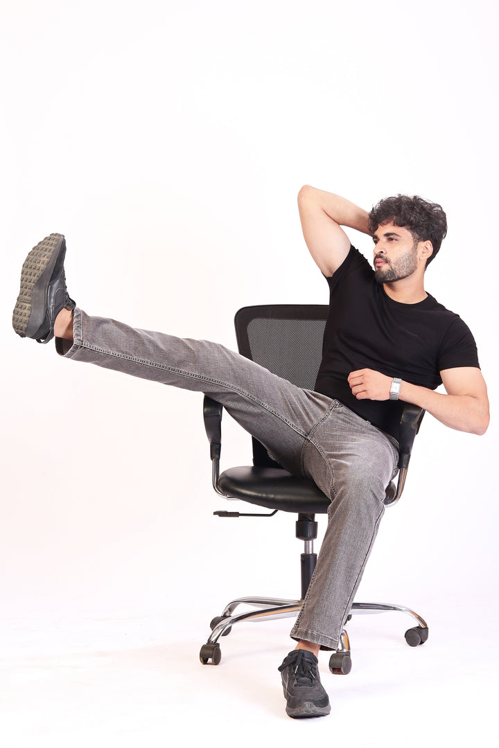 Dusty Brown Tailored Fit Denim Jeans For Men